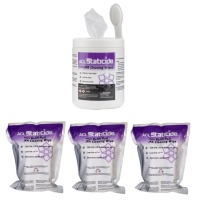 ACL Staticide 7630 IPA Cleaning Wipe Kit 5" x 8", Includes One Canister of Wipes and Three Refill Packs