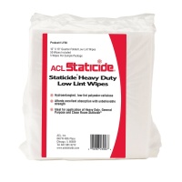 ACL Staticide LF50 Heavy Duty Low Lint Wipes, White, 12in x 13in