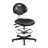 Bevco 7501C1-BLK Everlast ISO 4 Cleanroom Black Polyurethane Chair Seat &amp