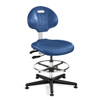 Bevco 7501C1-BLU Everlast ISO 4 Cleanroom Blue Polyurethane Chair Seat &amp; Back Tilt with Specifications