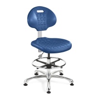 Bevco 7550C1-BLU Everlast ISO 4 Cleanroom Blue Polyurethane Chair Non Tilt with Specifications