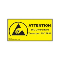 Desco 06710 ESD Attention Item Tested Label - 1 x 2 in - 1000 Per Roll