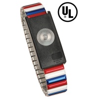 Desco 09201 Premium Metal Wristband Red White Blue Magsnap