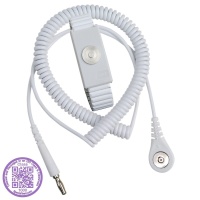 Desco ESD 09211 Wrist Strap, Magsnap, Adjustable Metal, White, 6 ft Cord, Clean Pack