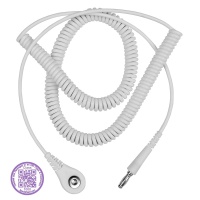 Desco ESD 09229 Cord, Coil, Jewel, White, 4 mm, 10 ft, Clean Pack