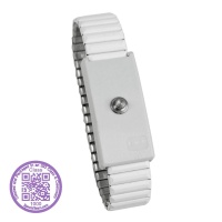 Desco ESD 09230 Wristband, Jewel, Adjustable Metal, White, 4 mm, Clean Pack