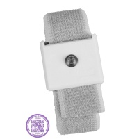 Desco ESD 09233 Wristband, Jewel, Adjustable Elastic, White, 4 mm, Clean Pack