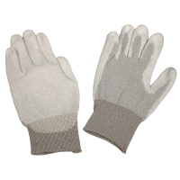 Desco 68125 Dissipative Polyurethane Coated Nylon Gloves, Small