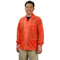 Desco ESD 73912 Statshield Jacket Knitted Cuffs Orange Medium