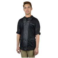 Desco 74312 Statshield Smock, Jacket With Convertible Sleeves, Black, Medium