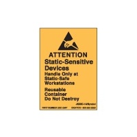 Identco ESD 284R Attention Static-Sensitive Devices Label, 2.5in x 1.75in