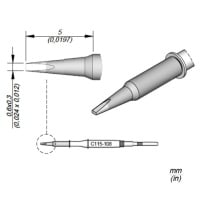 JBC Tools C115-108 Soldering Tip NANO .6 mm Chisel