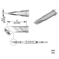 JBC Tools C115-112 Soldering Tip NANO 2.5 mm x 0.3 mm Knife