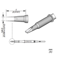 JBC Tools C115-113 Soldering Tip NANO 1 mm Chisel