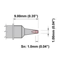 Thermaltronics TMT R7D010 Soldering Tip for TMT-R9800S Robot - Chisel 1.0mm (0.04") , 700 Deg.
