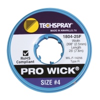 Techspray 1804-25F Pro Wick Desoldering Braid Blue 25 ft