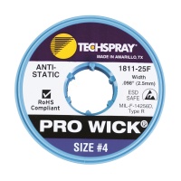 Techspray 1811-25F Pro Wick Desoldering Braid Blue 25 ft