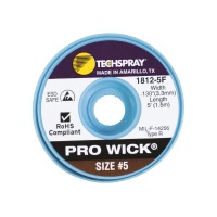 Techspray 1812-5F Pro Wick Desoldering Braid Brown 5 ft