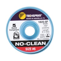Techspray 1825-5F No-Clean Desoldering Braid Red 5 ft