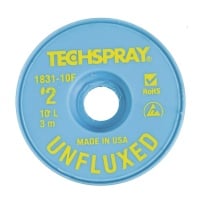 Techspray 1831-10F Unfluxed Desoldering Braid Yellow 10 ft