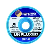 Techspray 1833-10F Unfluxed Desoldering Braid Blue 10 ft